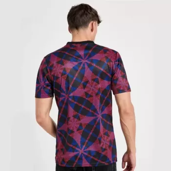 2025 2026 Olympique Lyonnais Mens Pre Match Soccer Jersey Red Blue Floral