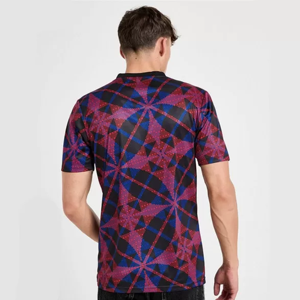 2025 2026 Olympique Lyonnais Mens Pre Match Soccer Jersey Red Blue Floral 2025 2026 Olympique Lyonnais Mens Pre Match Soccer Jersey Red Blue Floral