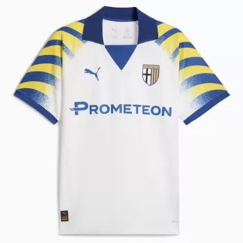 2025 2026 Parma Calcio 1913 Mens Third Soccer Jersey White Blue Yellow Hoops