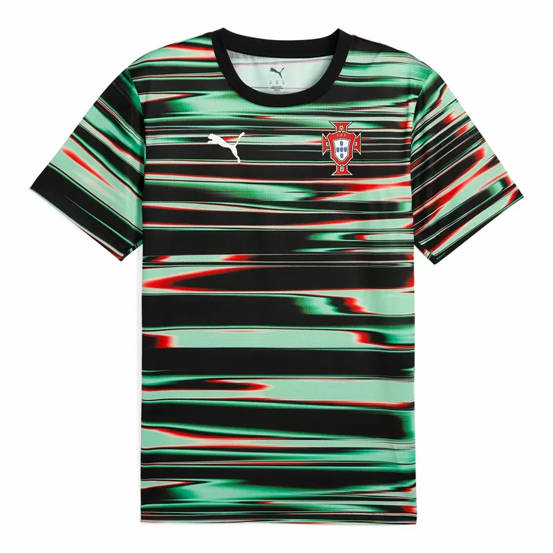 2025 2026 Portugal Mens Pre Match Soccer Jersey Black Abstract