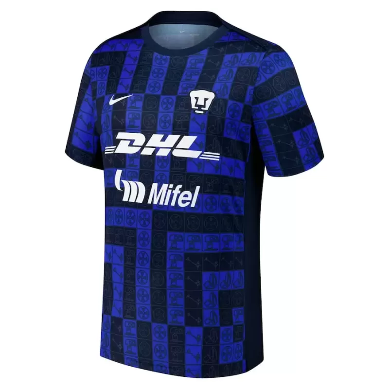 2025 2026 Pumas UNAM Mens Pre Match Soccer Jersey Sail Gold