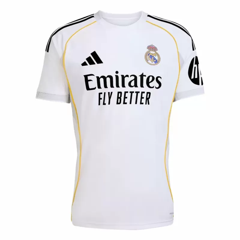 2025 2026 Real Madrid Mens Home Soccer Jersey White Bernabeu