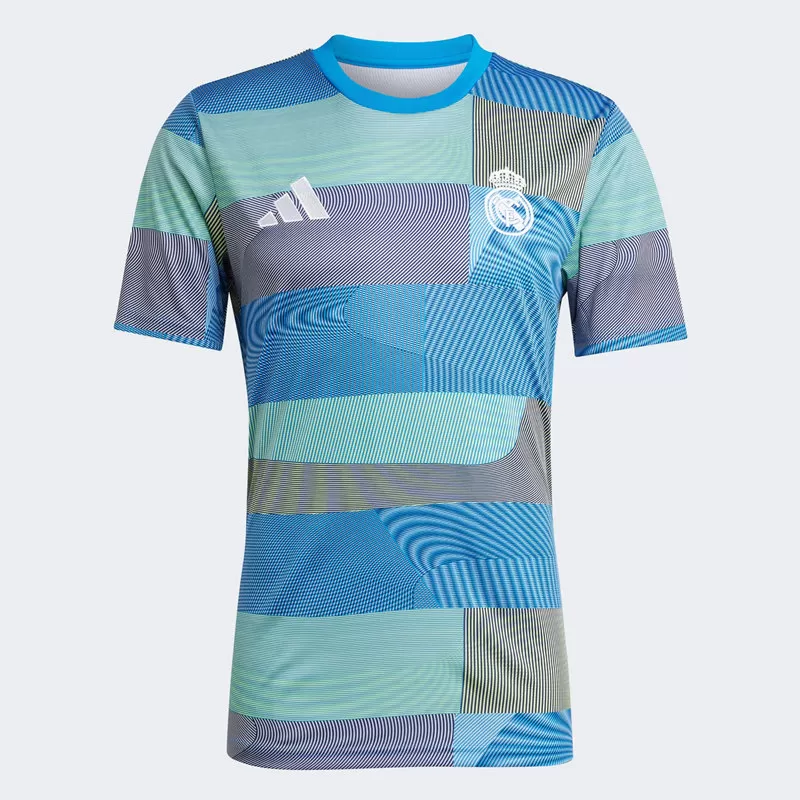 2025 2026 Real Madrid Mens Pre Match Soccer Jersey Blue Bird