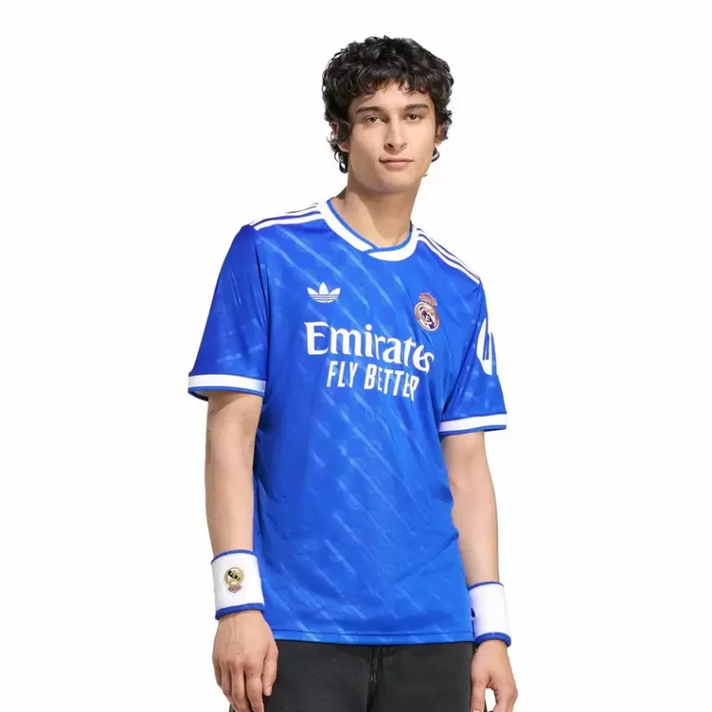 2025 2026 Real Madrid Mens Third Authentic Soccer Jersey Player Version Blue 2025 2026 Real Madrid Mens Third Authentic Soccer Jersey Player Version Blue