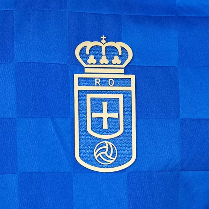 2025 2026 Real Oviedo Mens Centenary Home Soccer Jersey Blue Gold 2025 2026 Real Oviedo Mens Centenary Home Soccer Jersey Blue Gold
