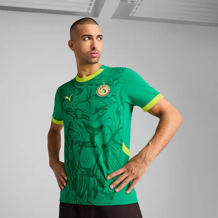 2025 2026 Senegal Mens Away Authentic Soccer Jersey Green Lion Art