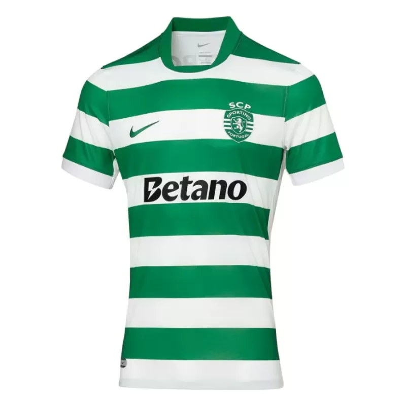 2025 2026 Sporting CP Mens Home Soccer Jersey Green White