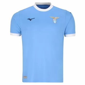 2025 2026 SS Lazio Mens Home Soccer Jersey Sky Blue Embossed
