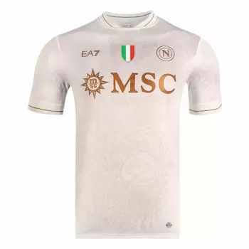 2025 2026 SSC Napoli Mens Away Soccer Jersey Sand Scudetto