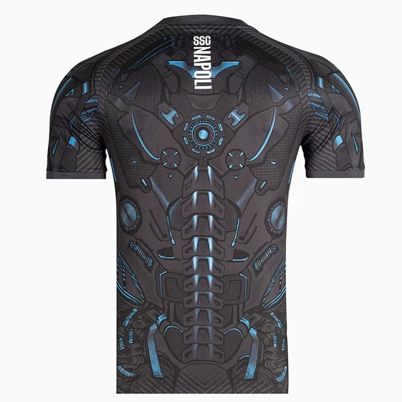 2025 2026 SSC Napoli Mens Ebony Training Soccer Jersey Cyborg Texture