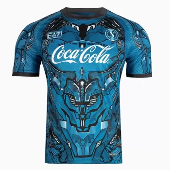 2025 2026 SSC Napoli Mens Sky Blue Training Soccer Jersey Cyborg Style
