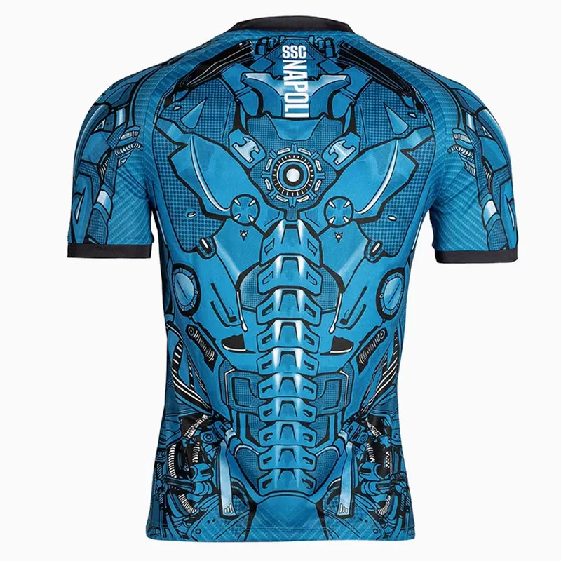 2025 2026 SSC Napoli Mens Sky Blue Training Soccer Jersey Cyborg Style