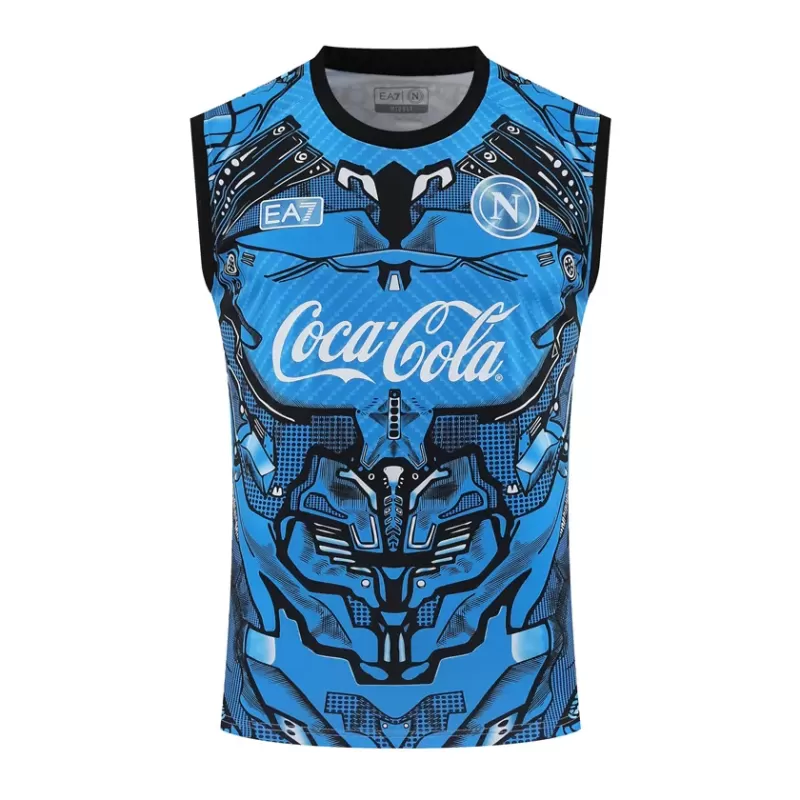 2025 2026 SSC Napoli Mens Sky Blue Training Soccer Singlet Cyborg Edition 2025 2026 SSC Napoli Mens Sky Blue Training Soccer Singlet Cyborg Edition
