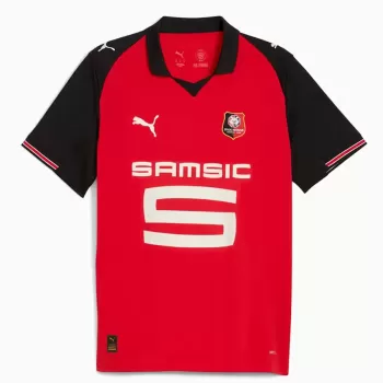 2025 2026 Stade Rennais Mens Home Soccer Jersey Red Black