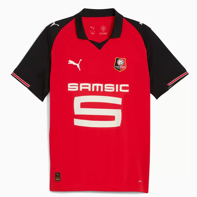 2025 2026 Stade Rennais Mens Home Soccer Jersey Red Black