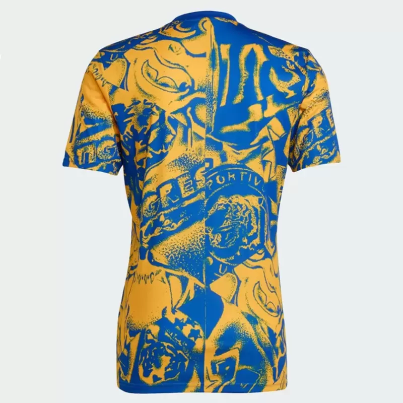 2025 2026 Tigres UANL Mens Pre Match Soccer Jersey Blue Gold