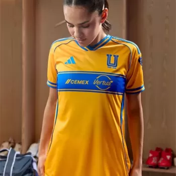 2025 2026 Tigres UANL Womens Home Soccer Jersey Yellow Blue