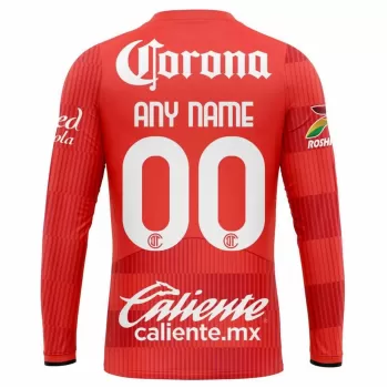 2025 2026 Toluca Mens Home Long Sleeve Soccer Jersey Red
