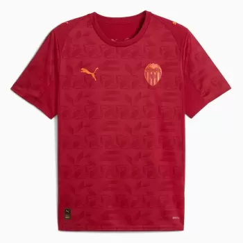 2025 2026 Valencia CF Mens Away Soccer Jersey Maroon Orange