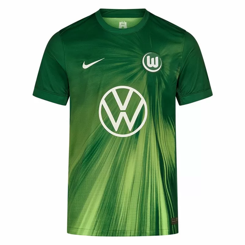 2025 2026 VfL Wolfsburg Mens Home Soccer Jersey Gorge Green