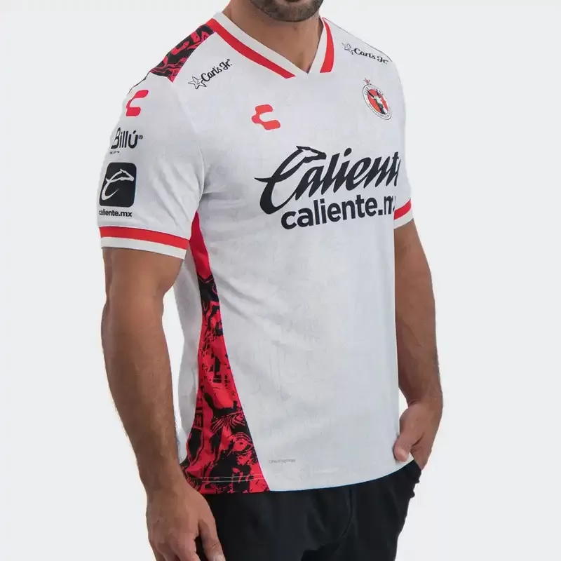 2025 2026 Xolos Mens Away Soccer Jersey White Red