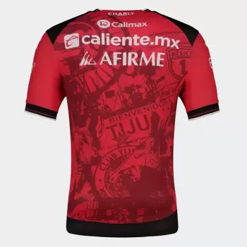 2025 2026 Xolos Mens Home Soccer Jersey Red Black Graffiti 2025 2026 Xolos Mens Home Soccer Jersey Red Black Graffiti
