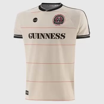2025 Bohemian FC Mens Away Soccer Jersey Cream Pinstripe Vintage Style
