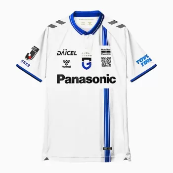 2025 Gamba Osaka Mens Away Soccer Jersey White Blue Stripe