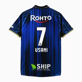 2025 Gamba Osaka Mens Home Soccer Jersey Black Blue Stripes 2025 Gamba Osaka Mens Home Soccer Jersey Black Blue Stripes