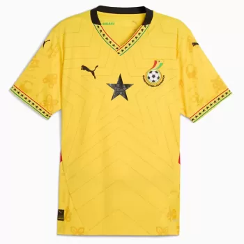 2025 Ghana Mens Away Soccer Jersey Bold Yellow Black Star
