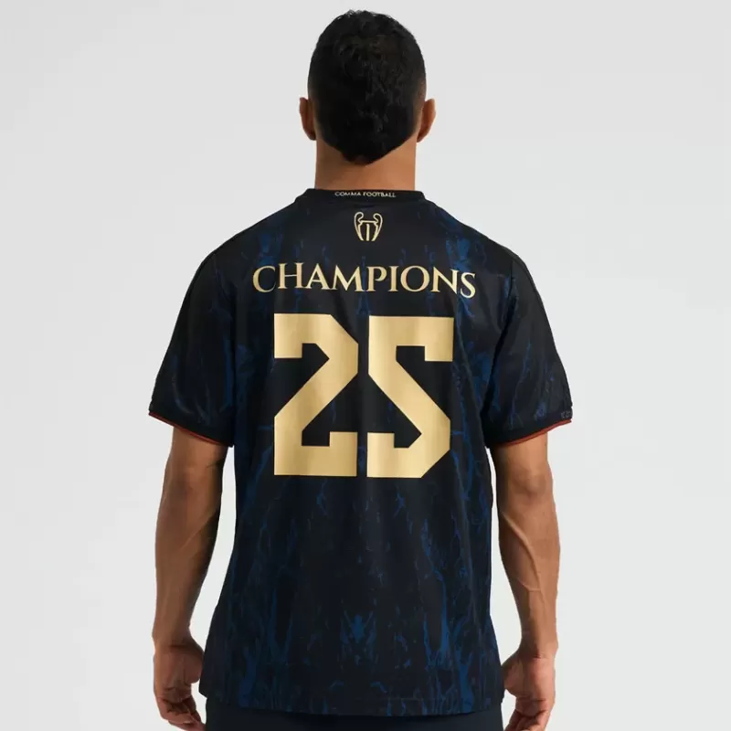 2025 The Parisians Mens European Champions Away Soccer Jersey Marble Blue