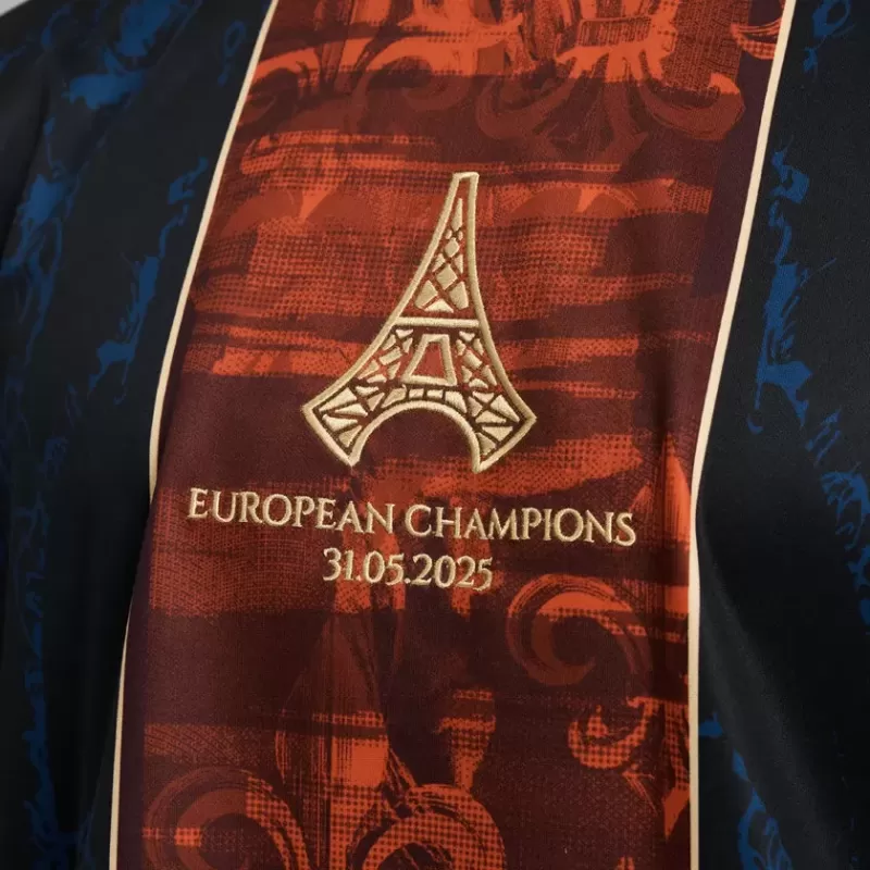 2025 The Parisians Mens European Champions Away Soccer Jersey Marble Blue