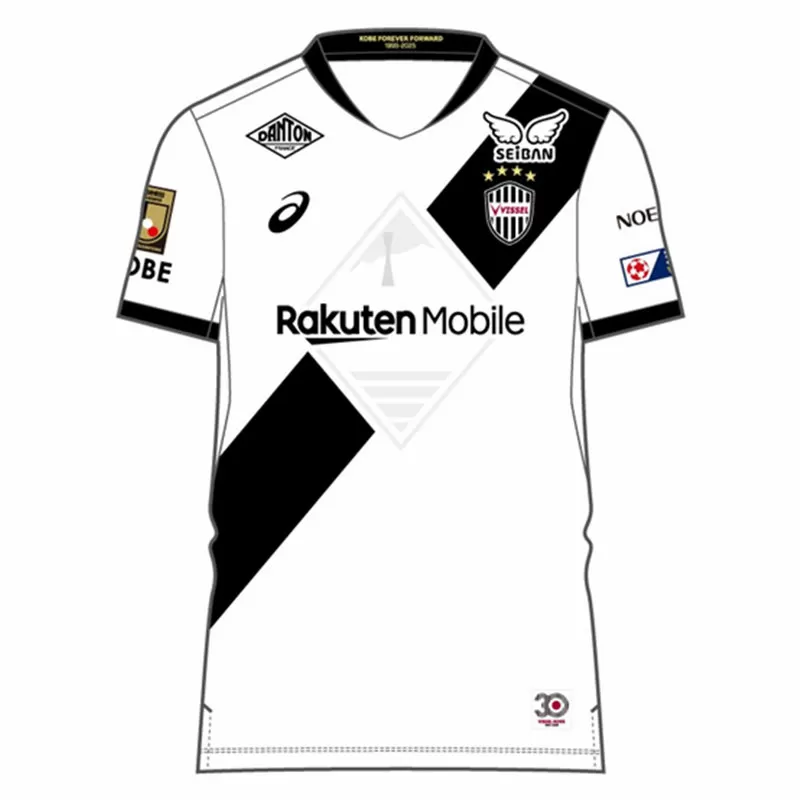 2025 Vissel Kobe Mens Away Soccer Jersey White Sash
