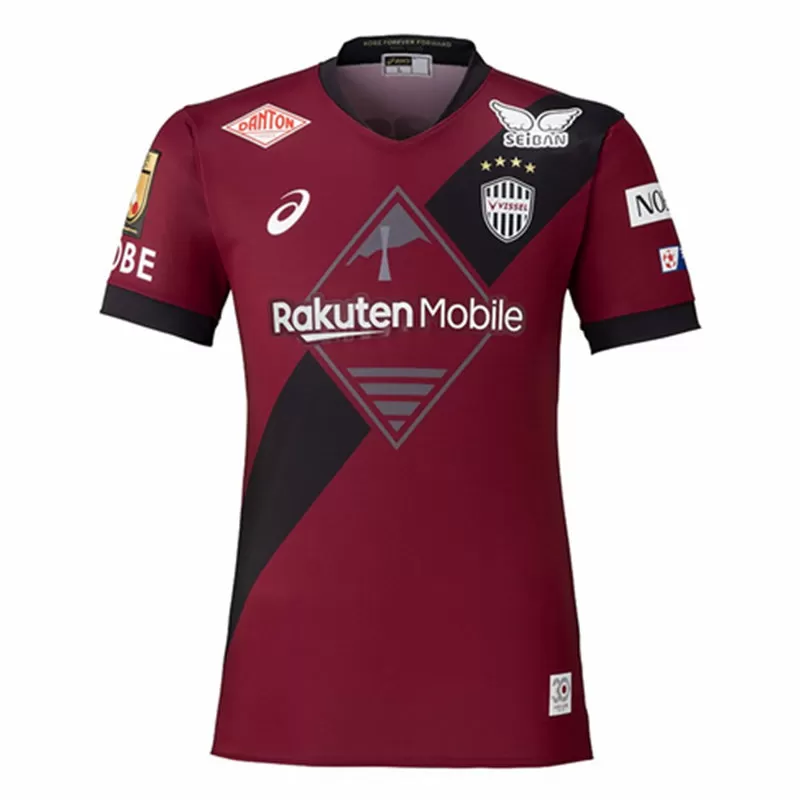 2025 Vissel Kobe Mens Home Soccer Jersey Maroon Sash