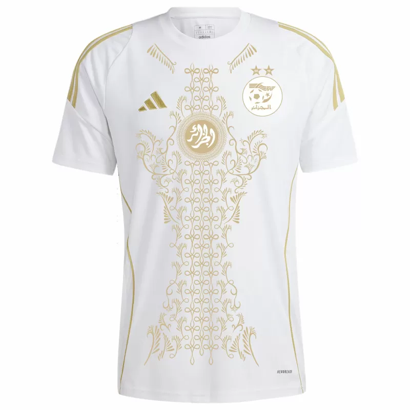 24-25 Algeria Mens White Karakou Jersey Elegant Kit 24-25 Algeria Mens White Karakou Jersey Elegant Kit