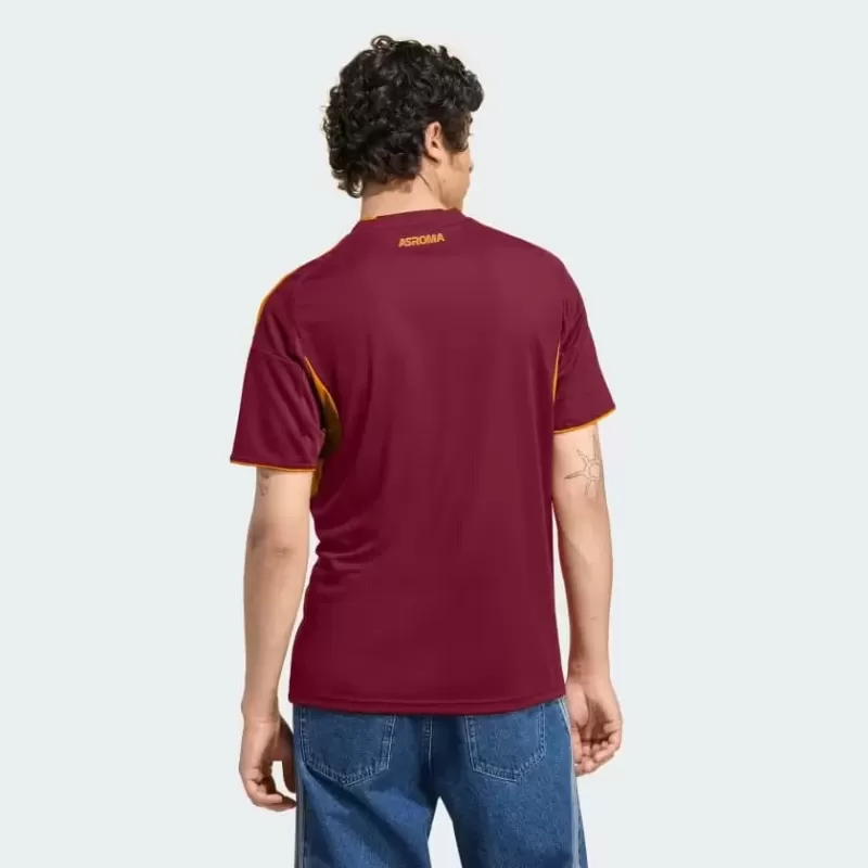 25-26 AS Roma Mens Home Authentic Soccer Jersey Player Version Legacy Burgundy