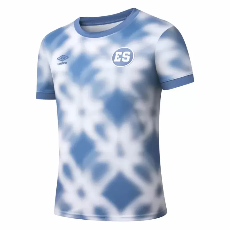 25-26 El Salvador Adult Pre Match Soccer Jersey Graphic Pattern 25-26 El Salvador Adult Pre Match Soccer Jersey Graphic Pattern