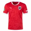 Euro 2024 Austria Mens Home Soccer Jersey Red White Kit
