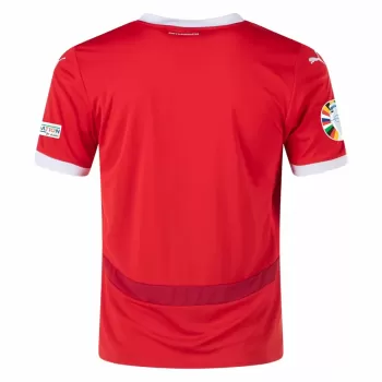 Euro 2024 Austria Mens Home Soccer Jersey Red White Kit