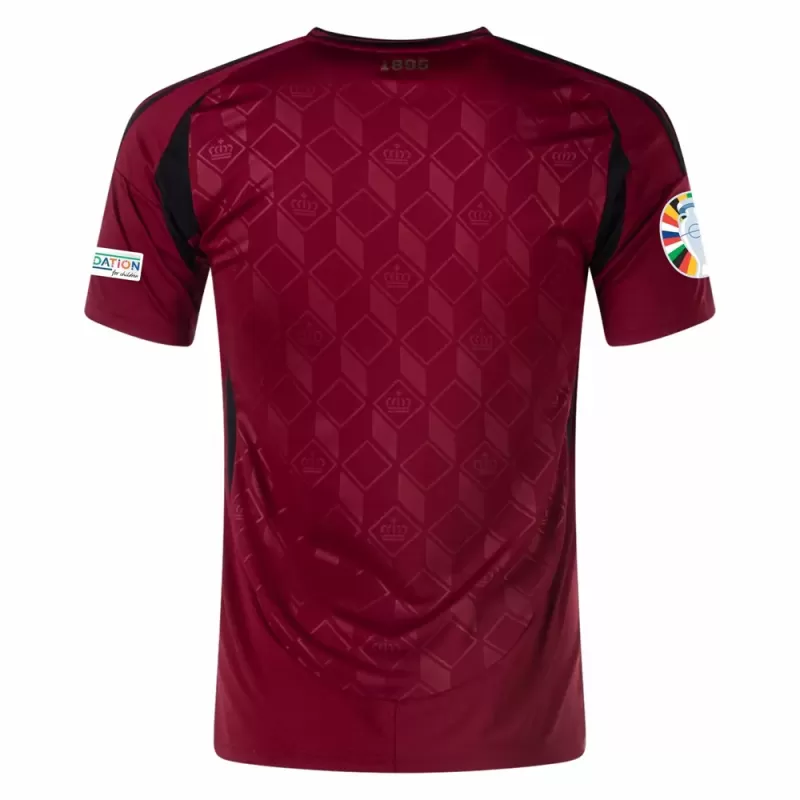 Euro 2024 Belgium Mens Home Soccer Jersey Elegant Burgundy Euro 2024 Belgium Mens Home Soccer Jersey Elegant Burgundy