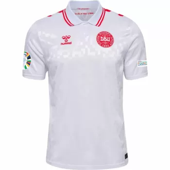Euro 2024 Denmark Mens Away Soccer Jersey White National Kit