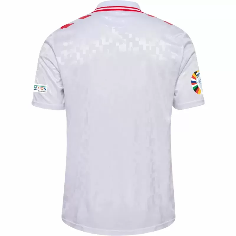 Euro 2024 Denmark Mens Away Soccer Jersey White National Kit Euro 2024 Denmark Mens Away Soccer Jersey White National Kit