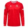 Euro 2024 Denmark Mens Home Long Sleeve Soccer Jersey