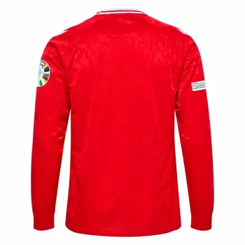 Euro 2024 Denmark Mens Home Long Sleeve Soccer Jersey Euro 2024 Denmark Mens Home Long Sleeve Soccer Jersey