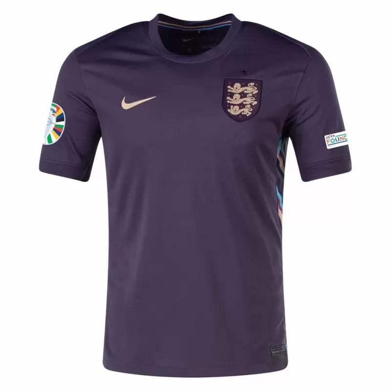 Euro 2024 England Mens Away Soccer Jersey Purple National Kit