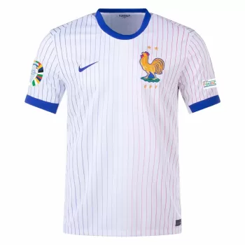 Euro 2024 France Mens Away Soccer Jersey White National Kit