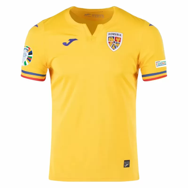 Euro 2024 Romania Mens Home Soccer Jersey National Kit