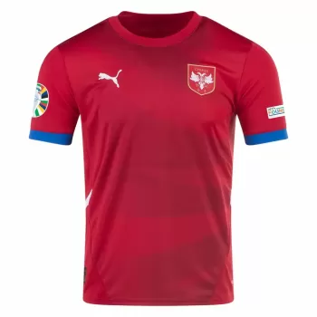 Euro 2024 Serbia Mens Home Soccer Jersey National Kit