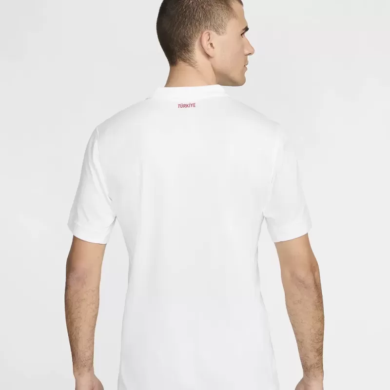 Euro 2024 Turkey Mens Home Soccer Jersey Red Band White Euro 2024 Turkey Mens Home Soccer Jersey Red Band White