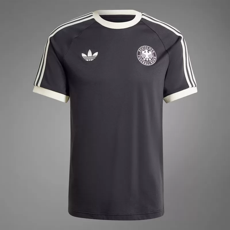 Germany Mens Classics 3-Stripes Soccer Tee Utility Black Germany Mens Classics 3-Stripes Soccer Tee Utility Black